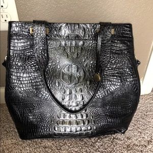 Brahmin Black Ombre Colored Tote EUC